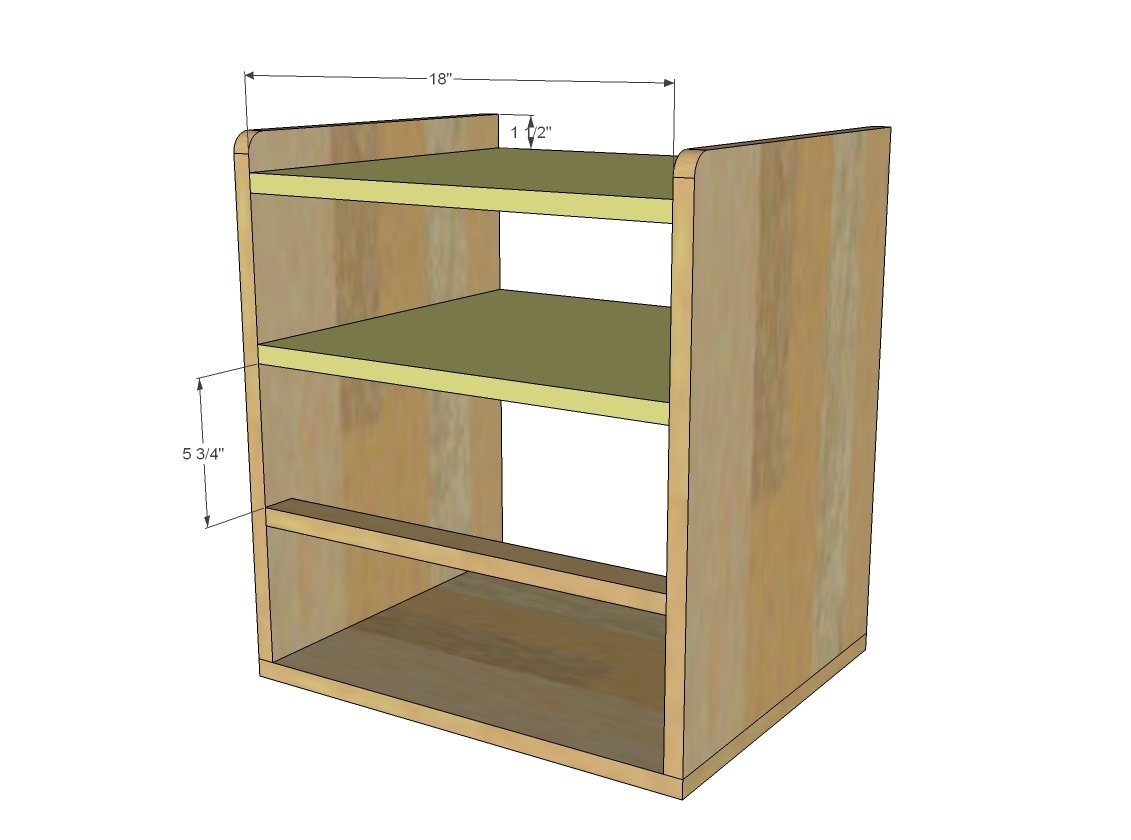 Two Drawer/Shelf Modern Nightstand — step 5