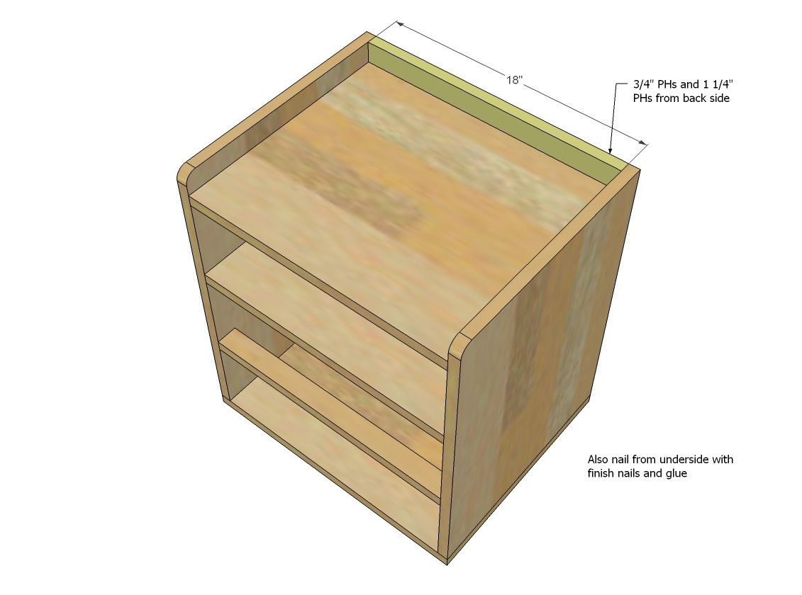 Two Drawer/Shelf Modern Nightstand — step 6