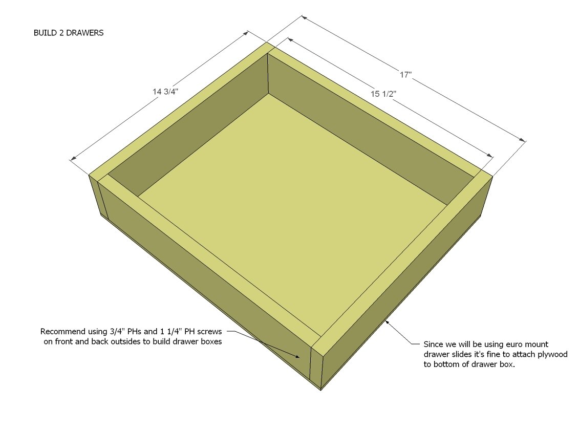 Two Drawer/Shelf Modern Nightstand — step 7