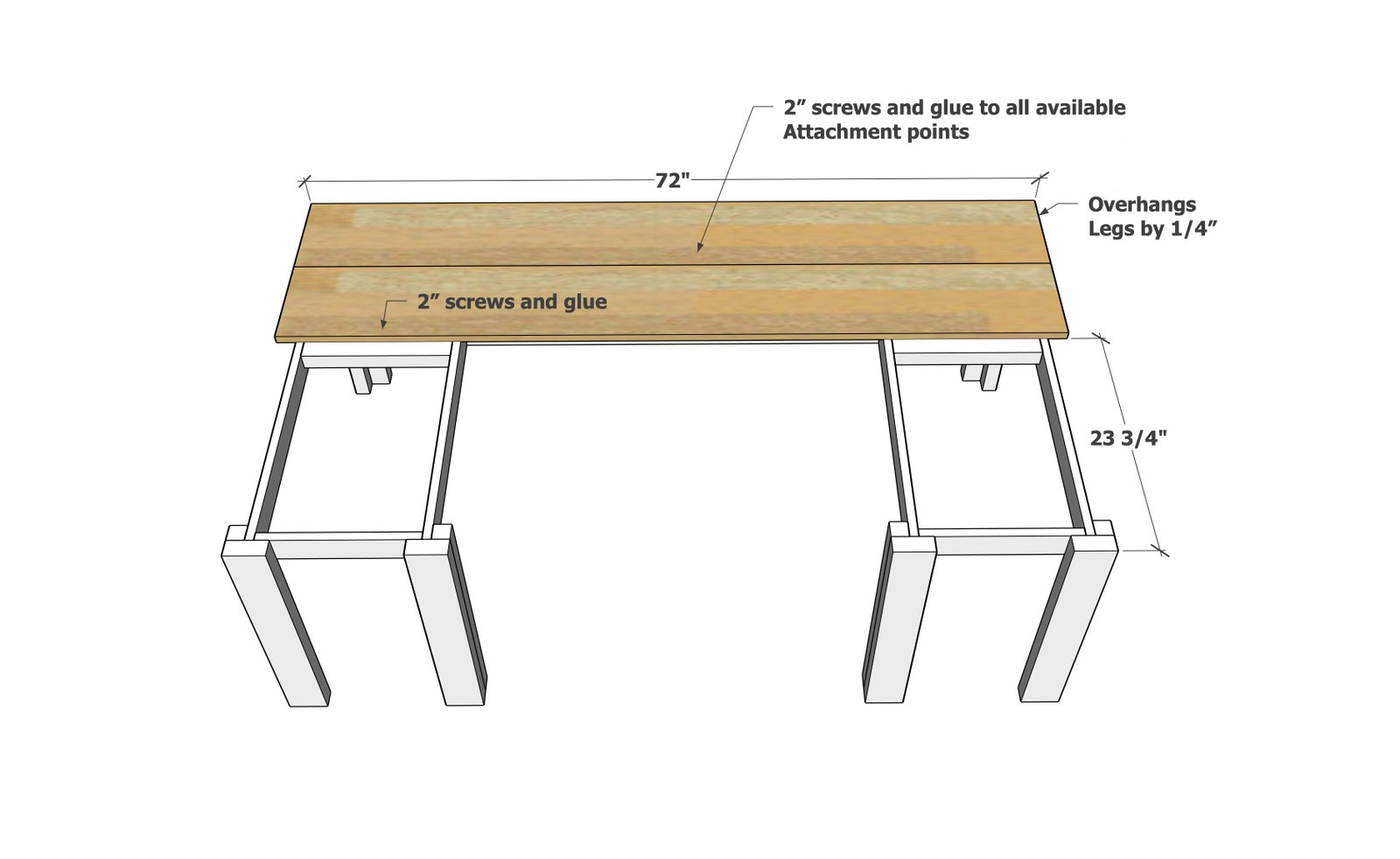 U Shaped Table or Desk for School — step 7