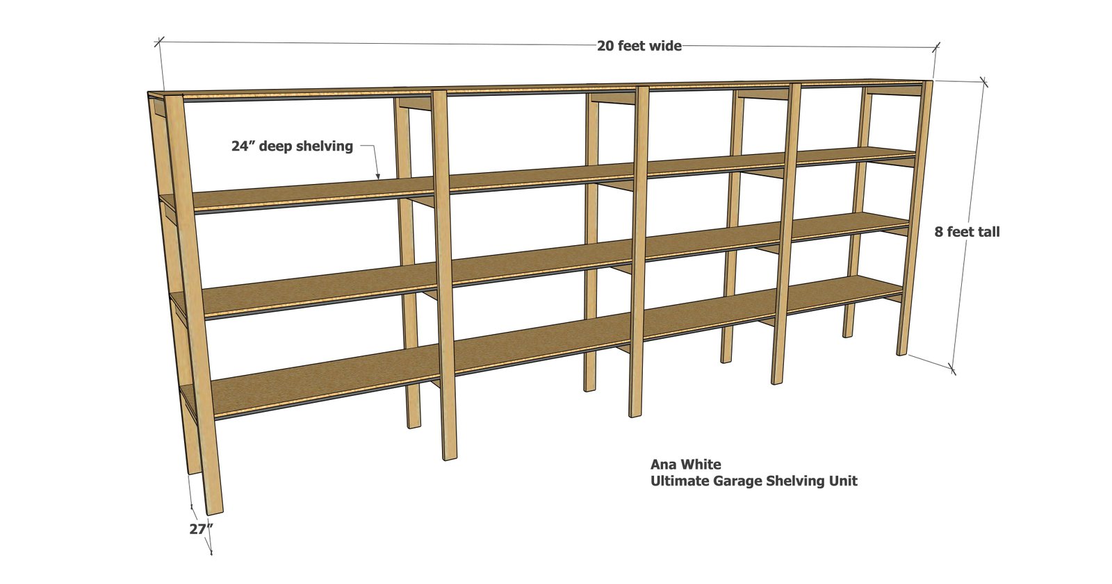 Ultimate Garage Shelving dimension diagram 1