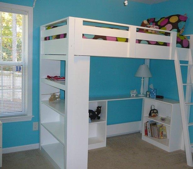 Under Loft Bed Tall Bookcase