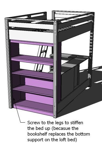 Under Loft Bed Tall Bookcase — step 8