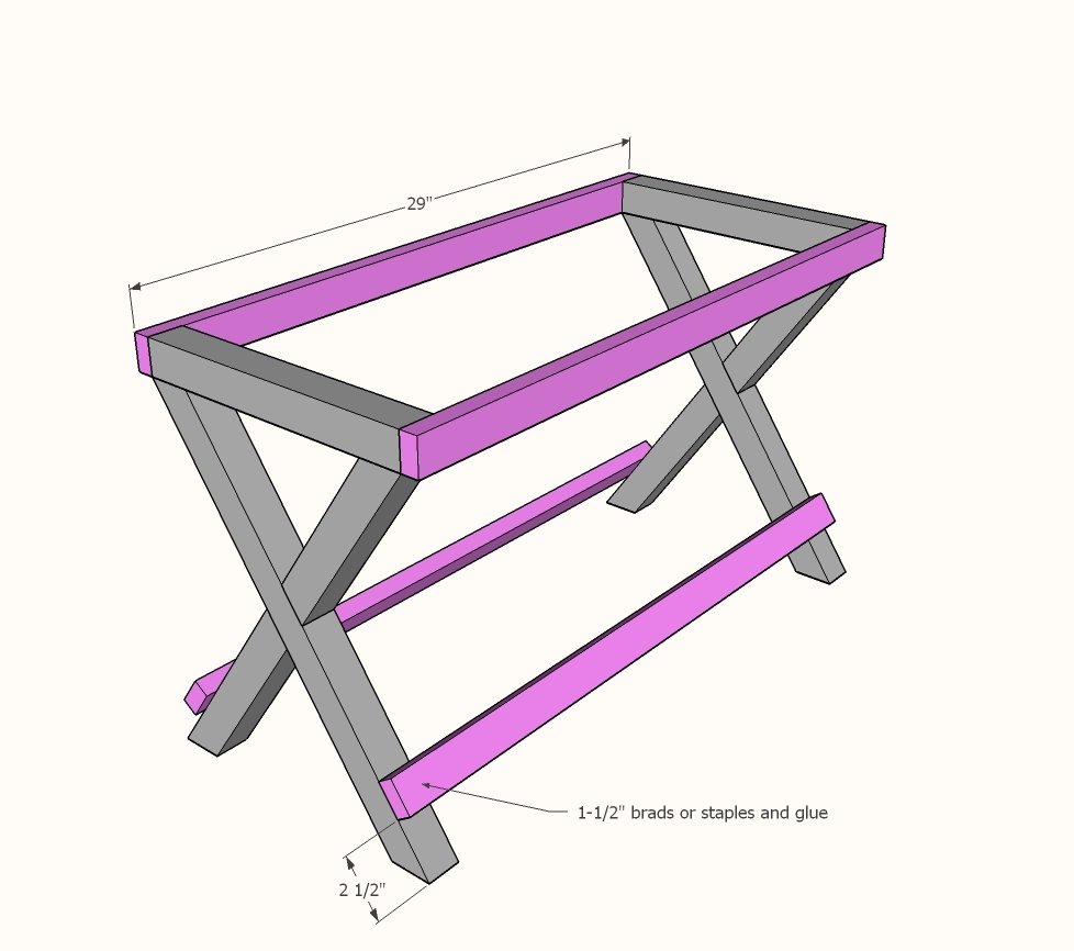 Upgraded Luggage Rack or Suitcase Stand Benches — step 3