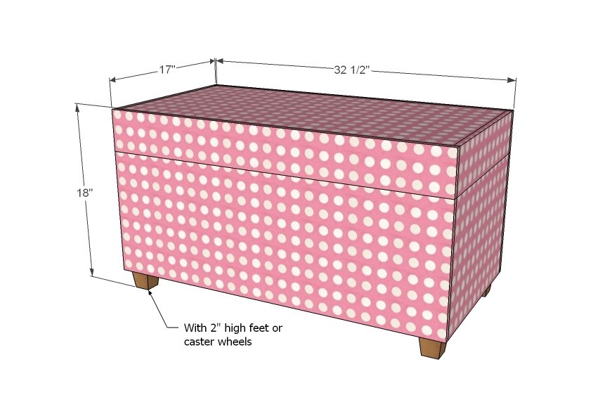 Upholstered Toybox Ottoman dimension diagram 1