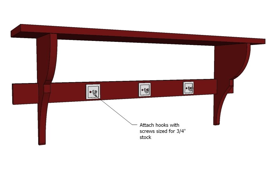 Vintage Shelf with Hooks β step 4