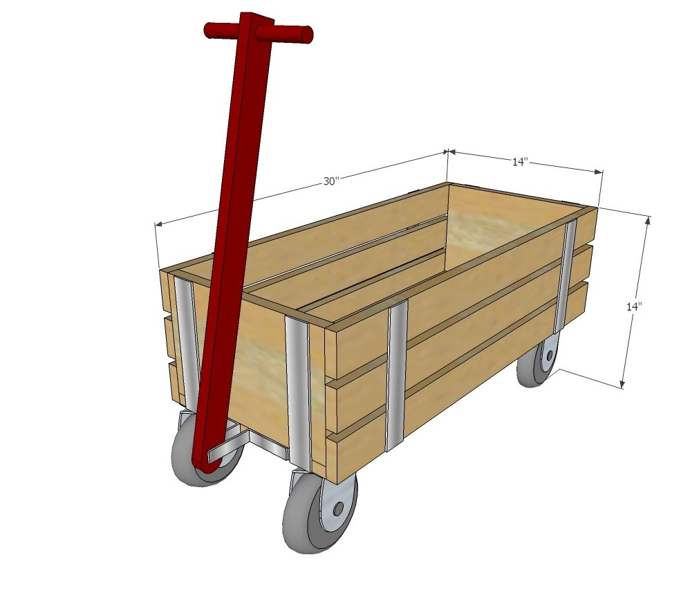 Vintage Wood Wagon dimension diagram 1