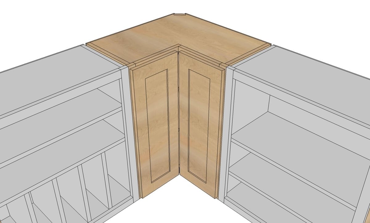 Wall Corner Pie Cut Kitchen Cabinet