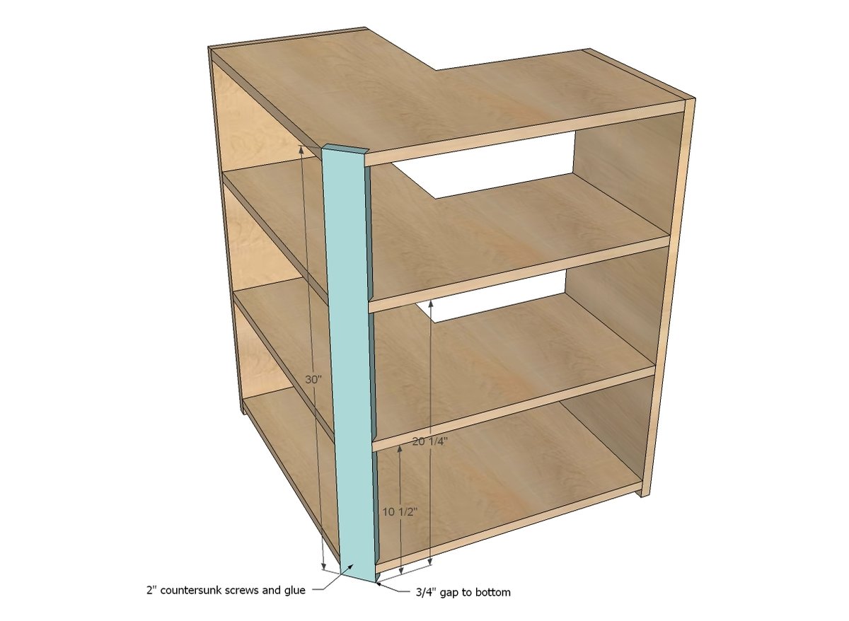 Wall Corner Pie Cut Kitchen Cabinet — step 3