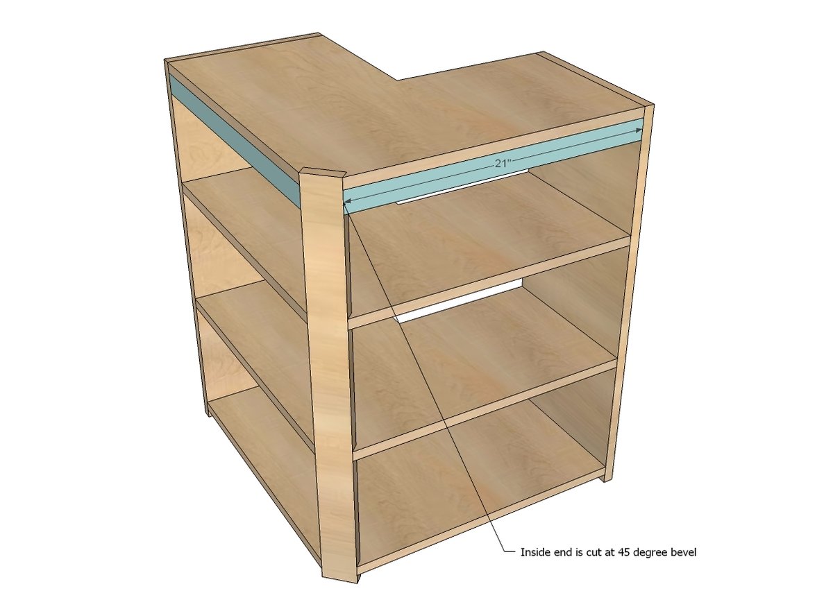 Wall Corner Pie Cut Kitchen Cabinet — step 4