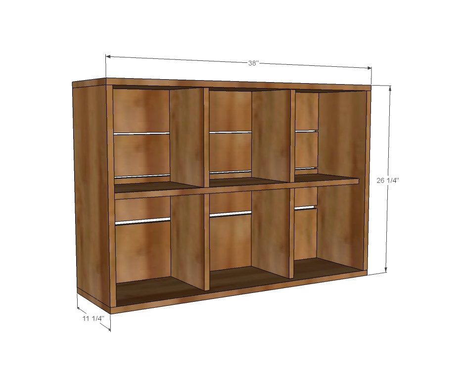 Wall Cubby Crate Shelves dimension diagram 1