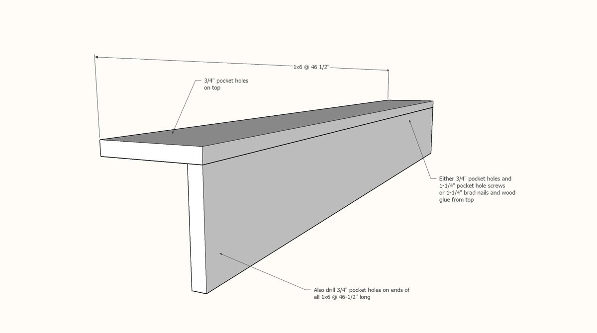 Wall-Mounted 8 Cubby Shelf with Hooks — step 1