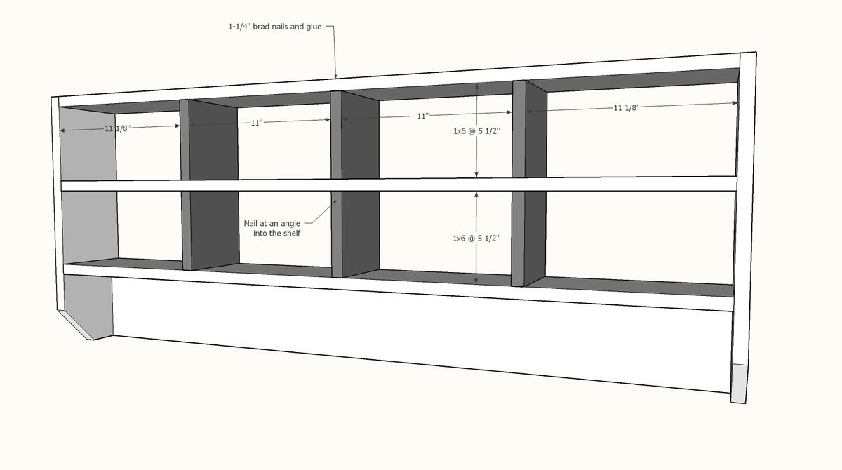 Wall-Mounted 8 Cubby Shelf with Hooks — step 4