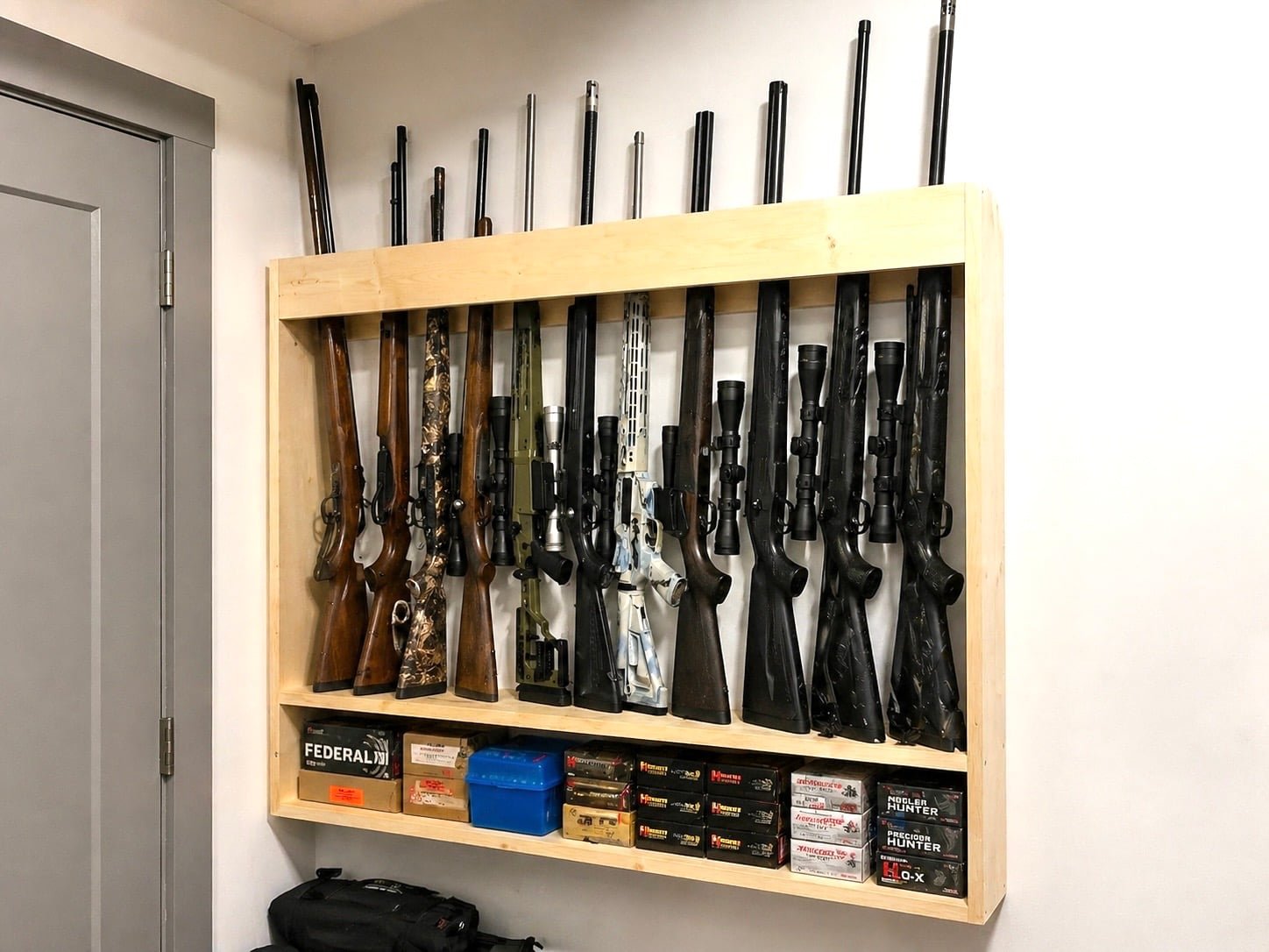 Wall Mounted Rifle Storage Rack