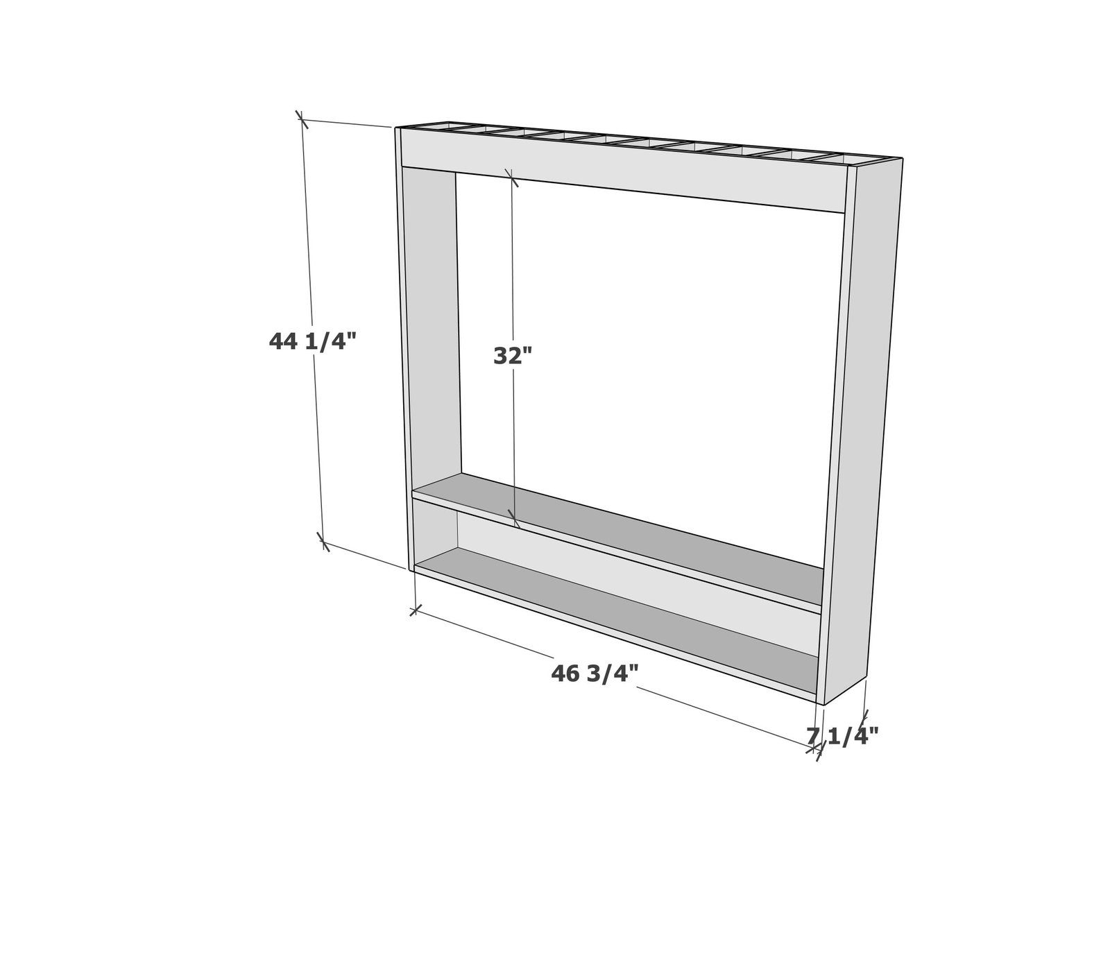 Wall Mounted Rifle Storage Rack dimension diagram 1