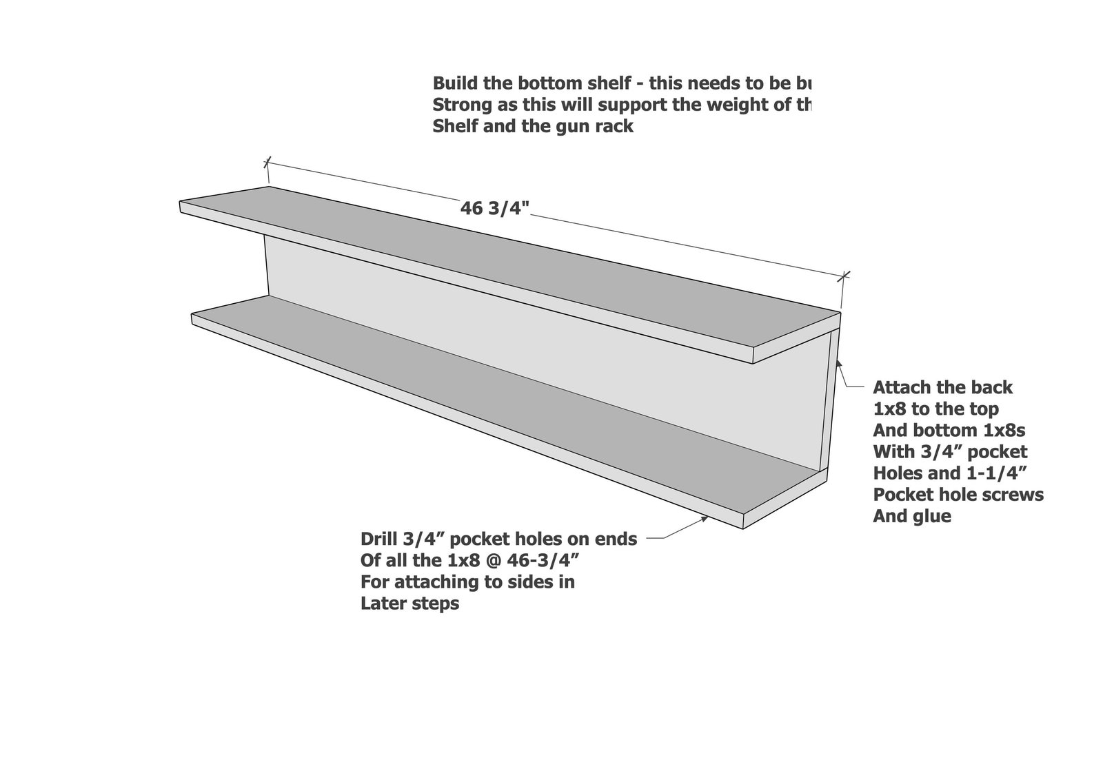 Wall Mounted Rifle Storage Rack — step 1
