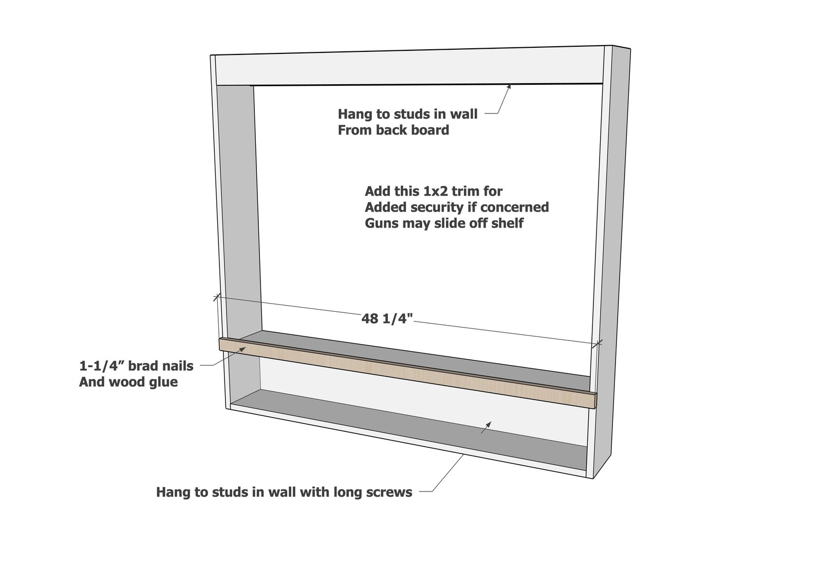 Wall Mounted Rifle Storage Rack — step 5
