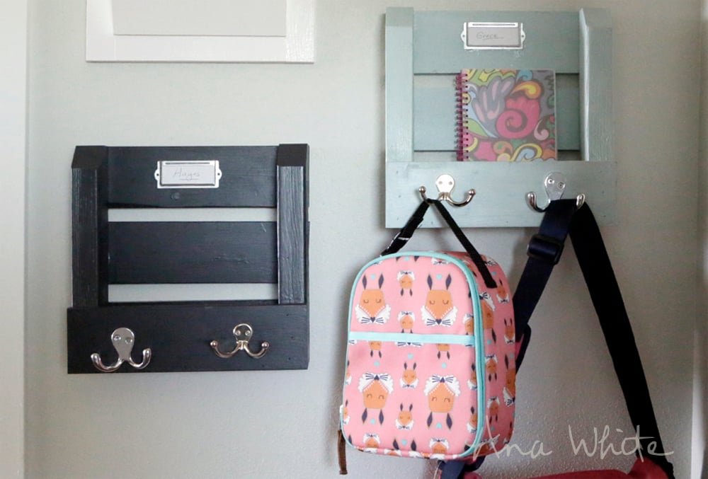 Wall Shelf Organizer with Hooks and Mail Slot