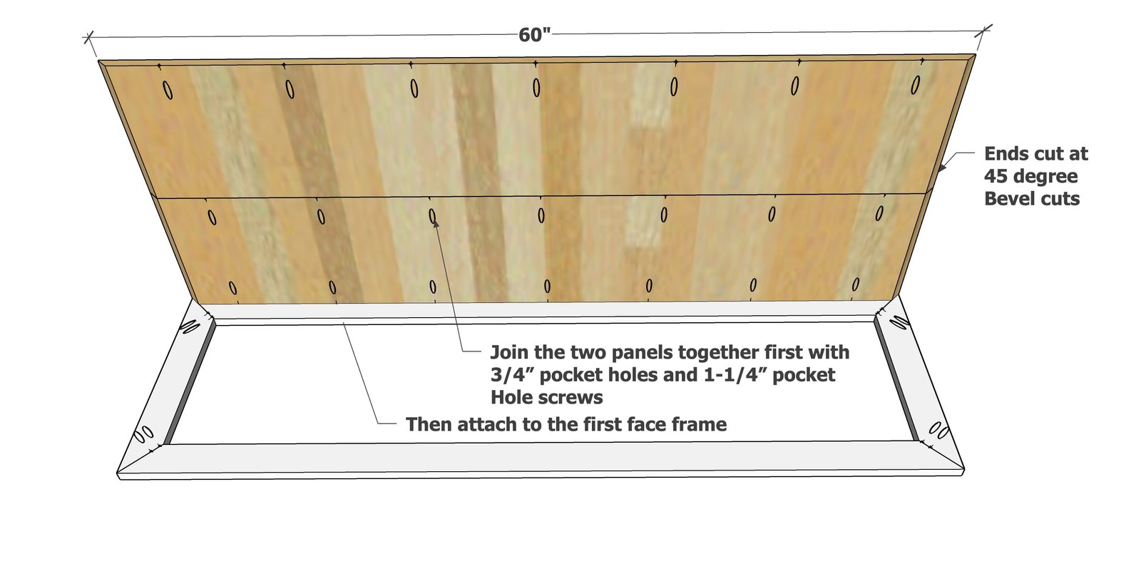 Waterfall Framed 60” Rectangle Coffee Table — step 2