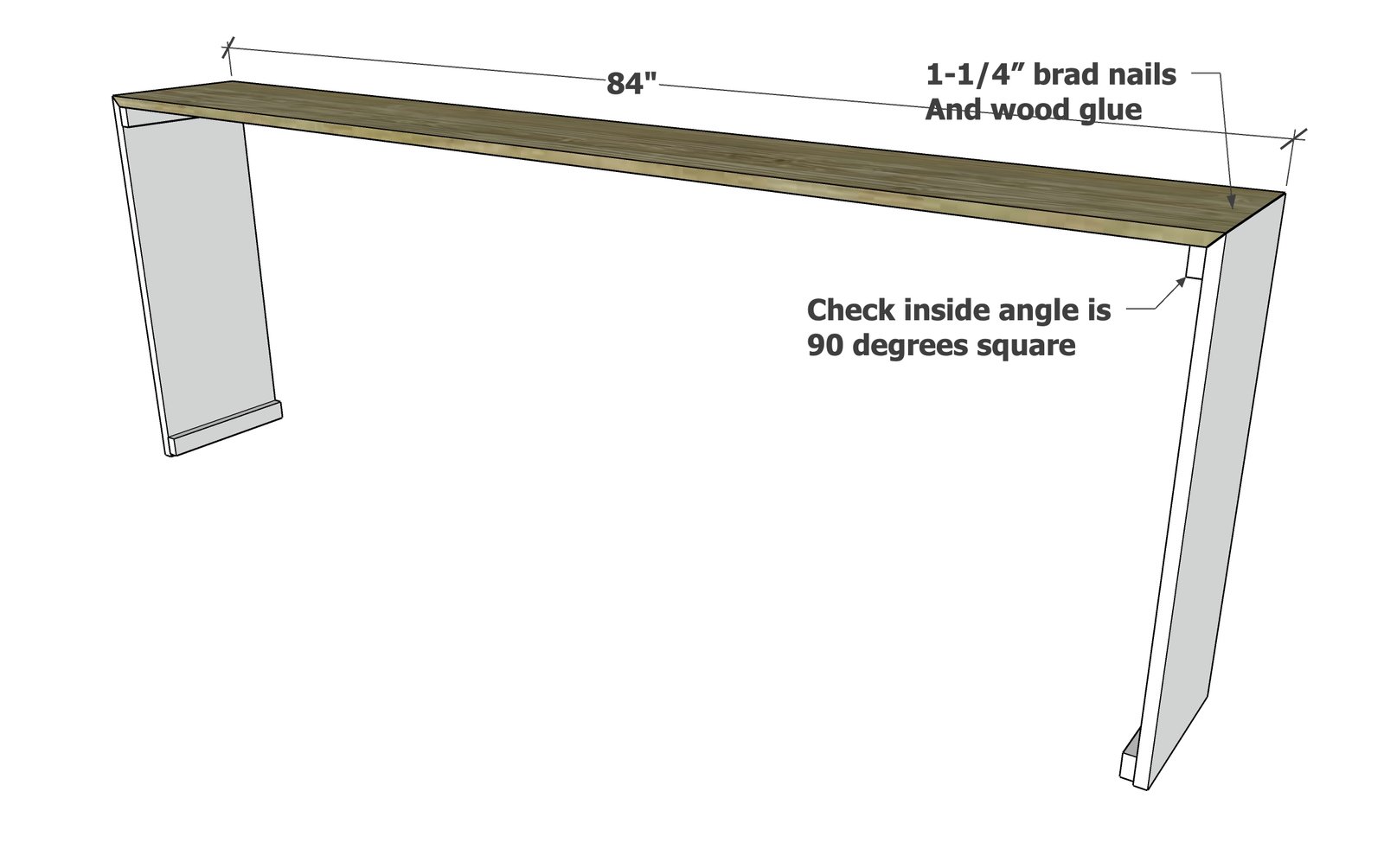 Waterfall Framed Grand Console Table — step 2