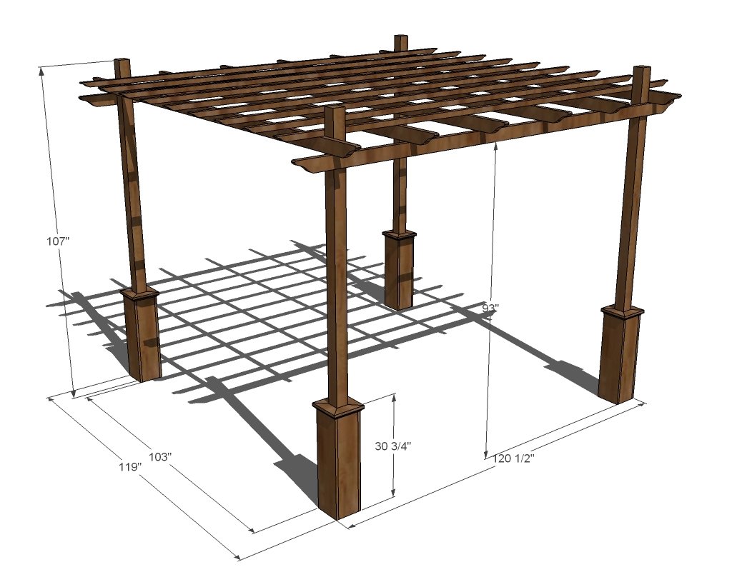 Weatherly Pergola dimension diagram 1
