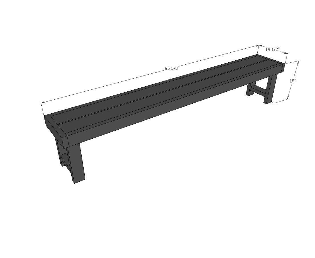 Wedding Benches dimension diagram 1