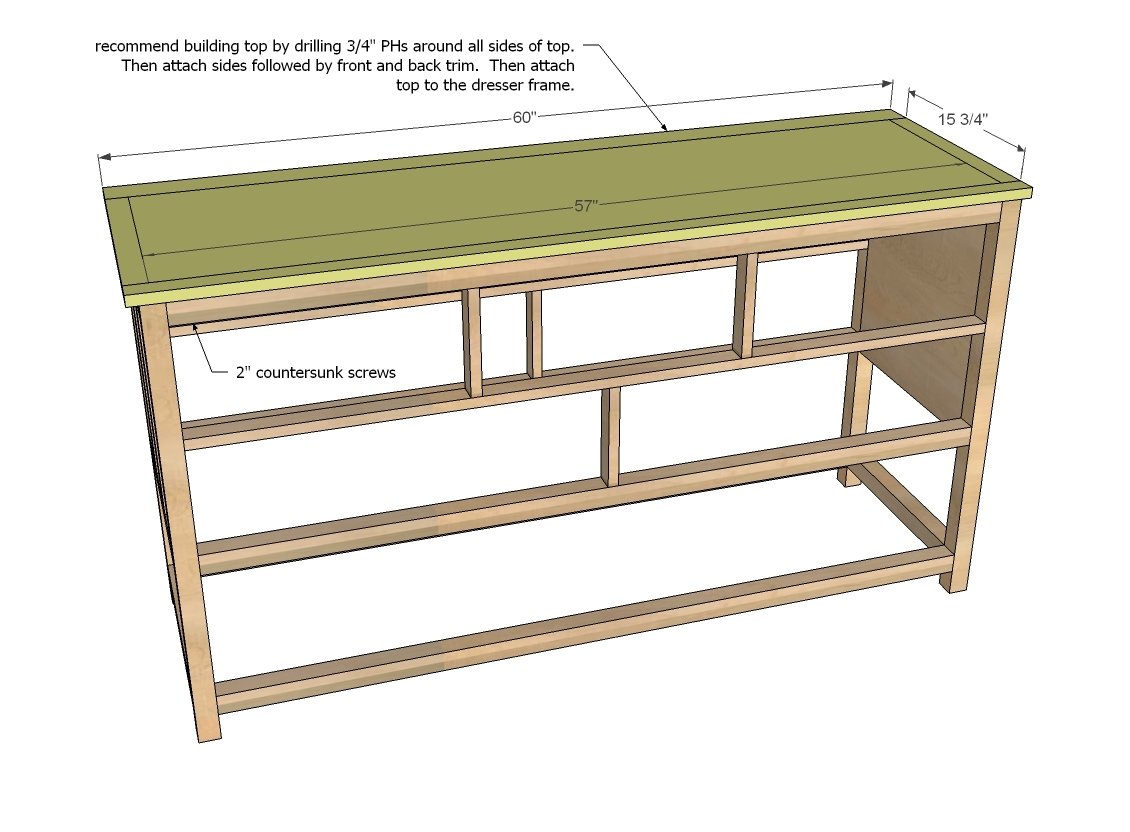 Wide Dresser with Open Bottom Shelf — step 5