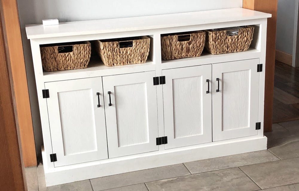 Wide Entryway Console with Open Shelves