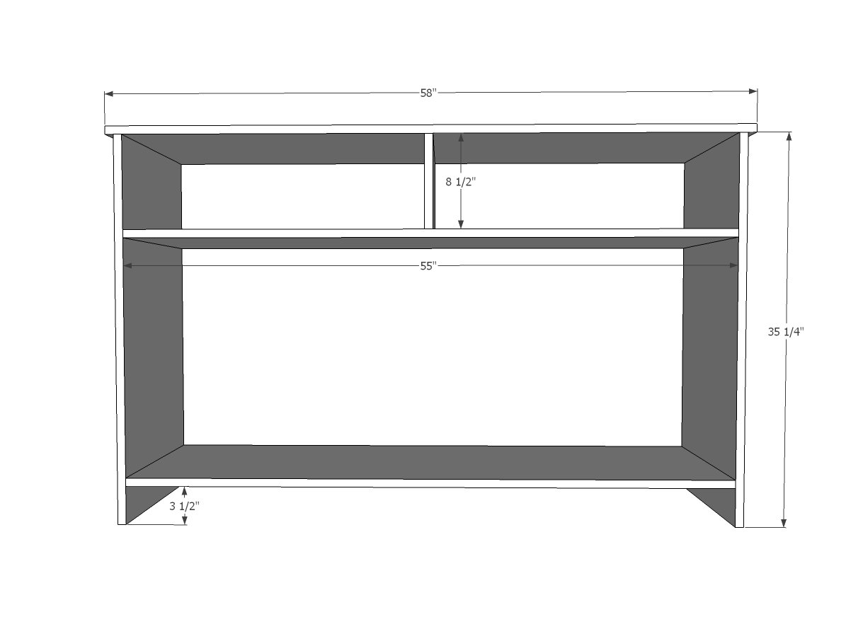 Wide Entryway Console with Open Shelves — step 1