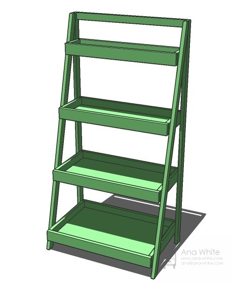 Wide Painter’s Ladder Shelf dimension diagram 1