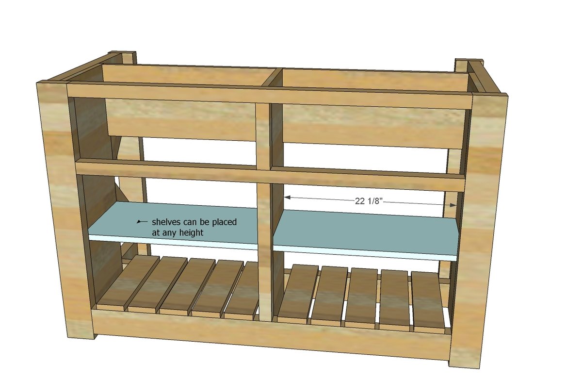 Wide Rustic X Kitchen Island — step 9