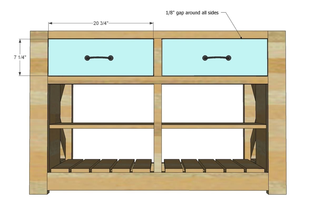 Wide Rustic X Kitchen Island — step 13