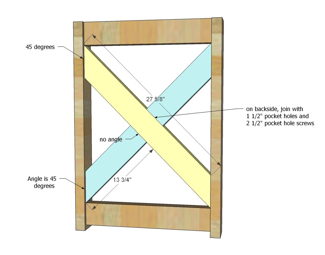 Wide Rustic X Kitchen Island — step 2