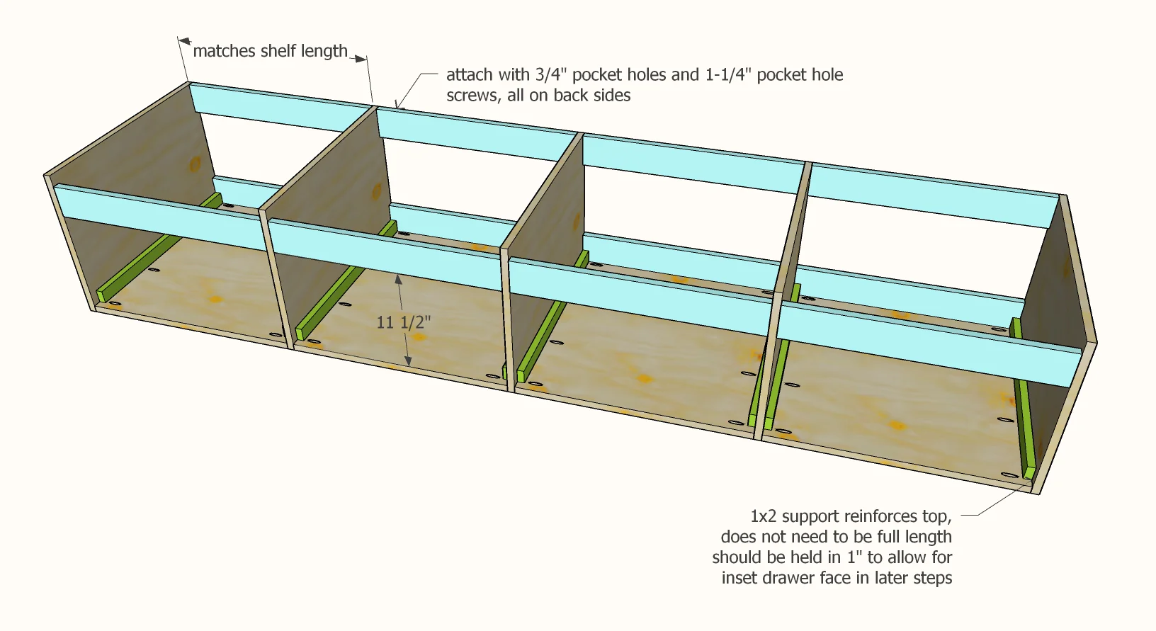 Window Seat with Drawers — step 3