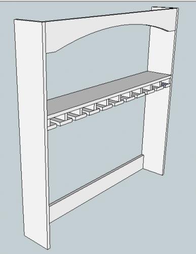 Wine Cabinet Hutch with Stemware Holders — step 6