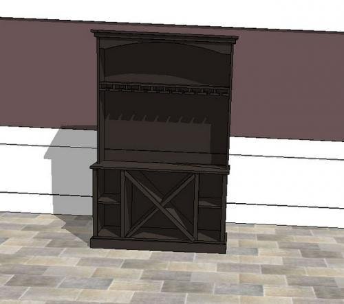 Wine Cabinet Hutch with Stemware Holders — step 9
