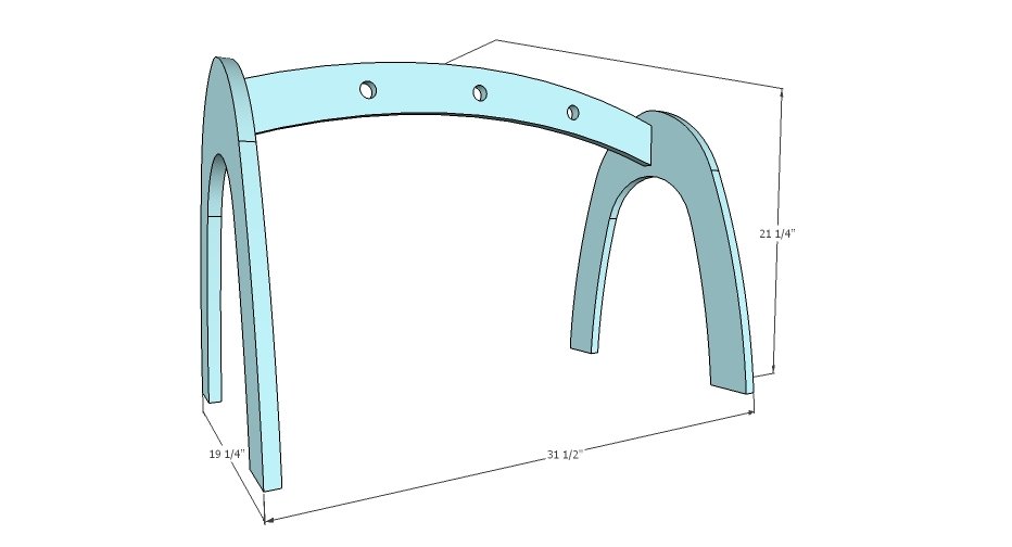 Wood Baby Gym dimension diagram 1