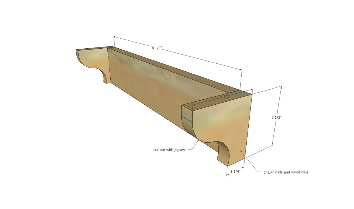 Wood Christmas Tree Shelf — step 1