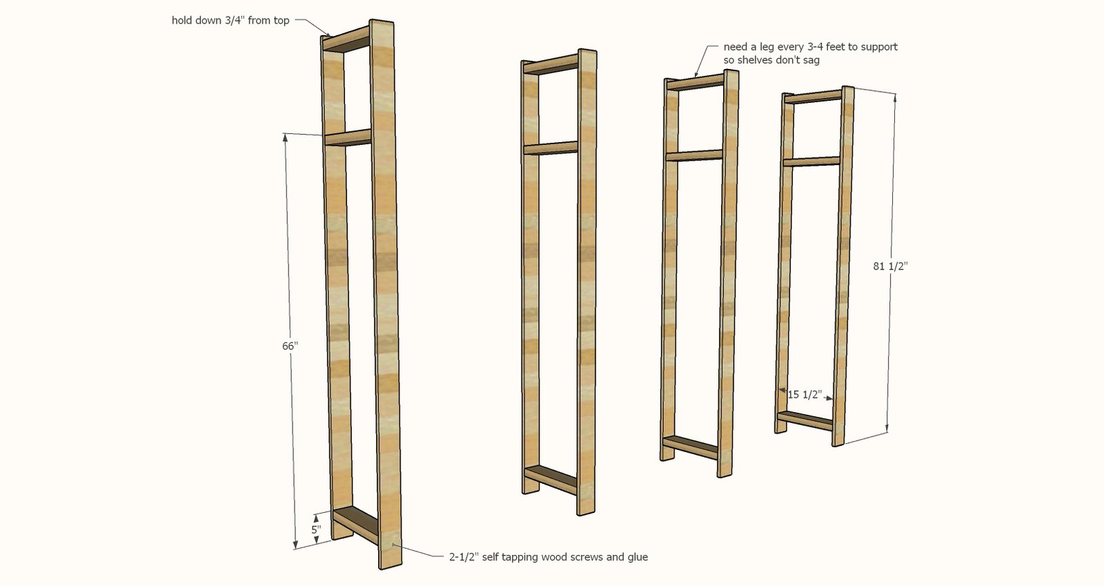 Wood Closet Shelving — step 1