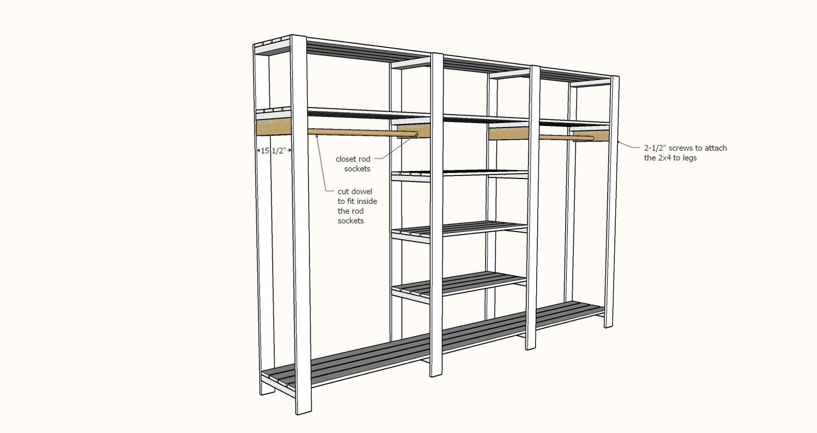 Wood Closet Shelving — step 4