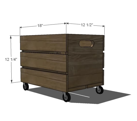 Wood Crate Carts dimension diagram 1