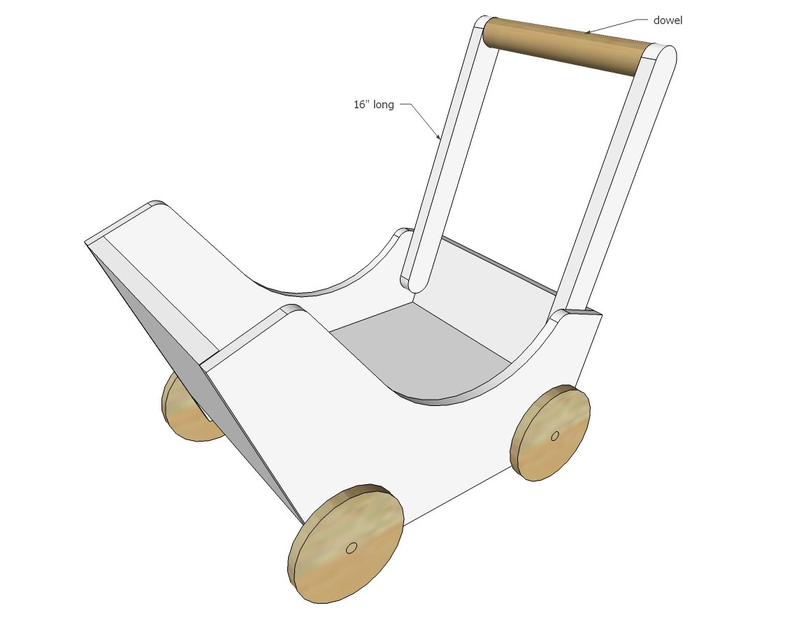 Wood Doll Pram or Stroller — step 5