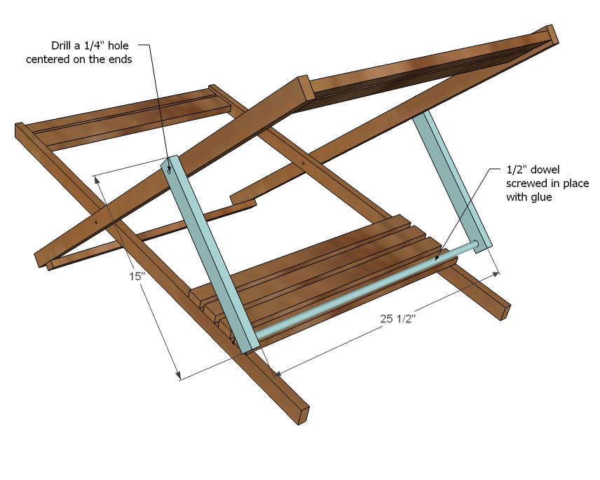 Wood Folding Sling Chair, Deck Chair or Beach Chair — step 4