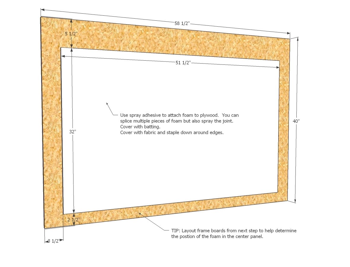 Wood Framed Upholstered Headboard- Queen — step 1