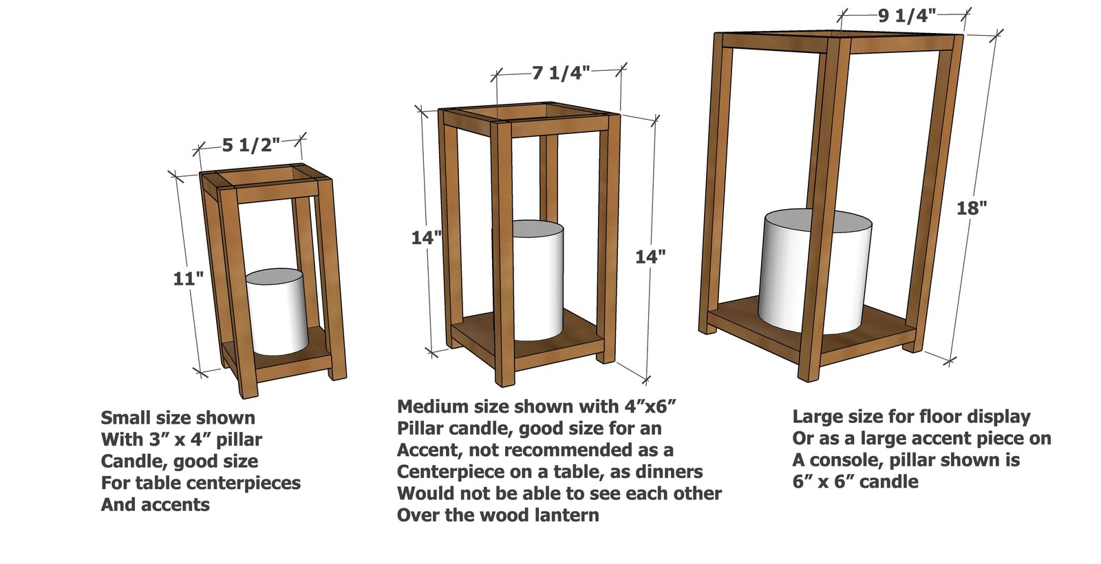 Wood Lantern Tutorial dimension diagram 1