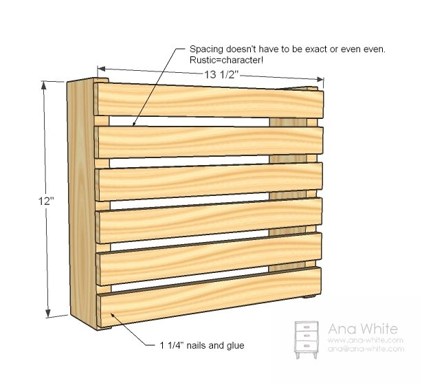Wood Lath Crate Shelves — step 1