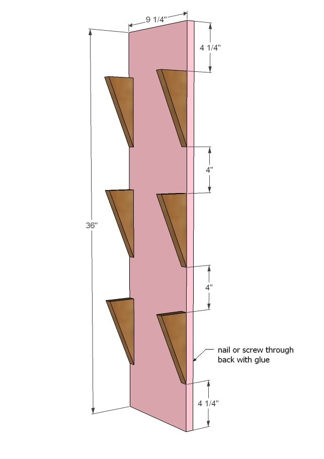 Wood Mail Sorter with Key Hooks — step 2