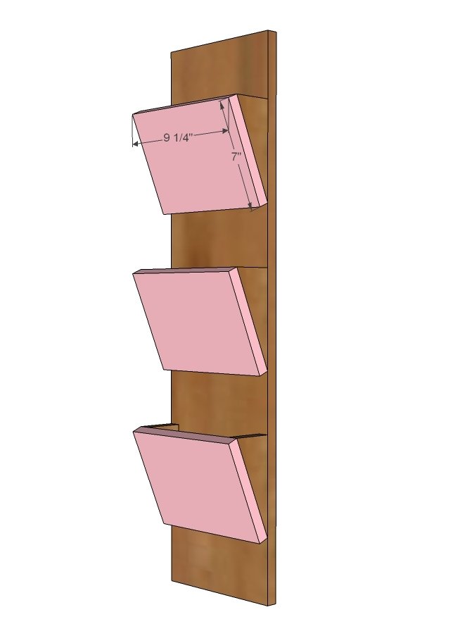 Wood Mail Sorter with Key Hooks — step 3
