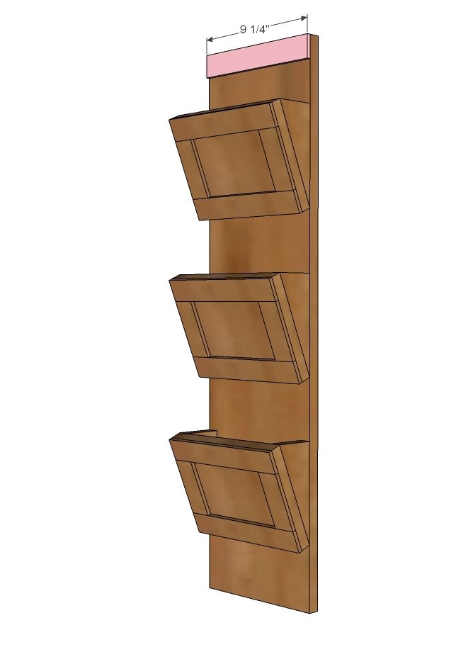 Wood Mail Sorter with Key Hooks — step 5