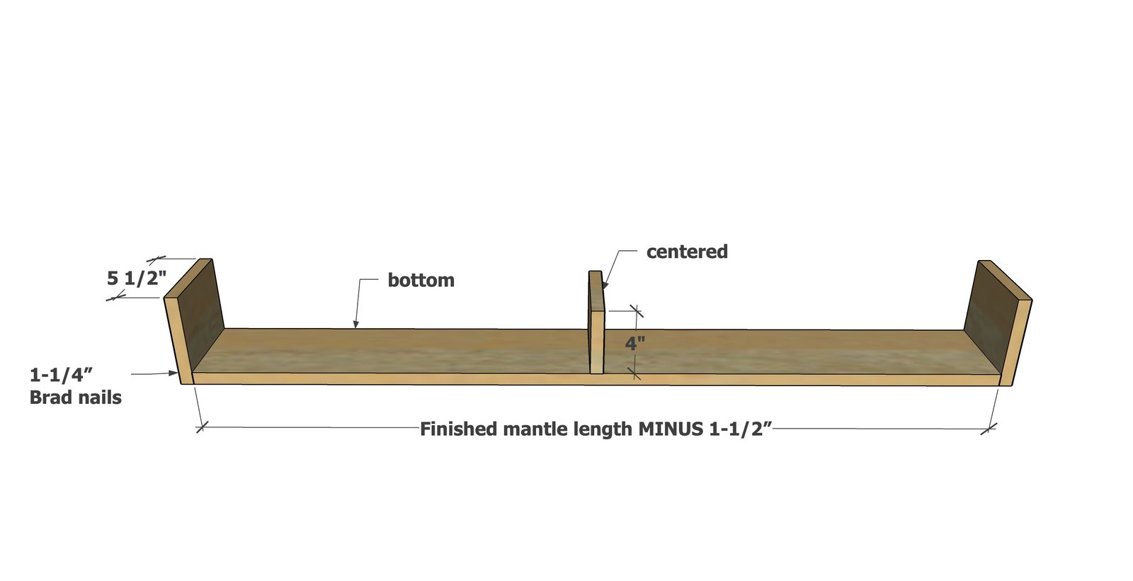 Wood Mantel with Hidden Storage — step 1